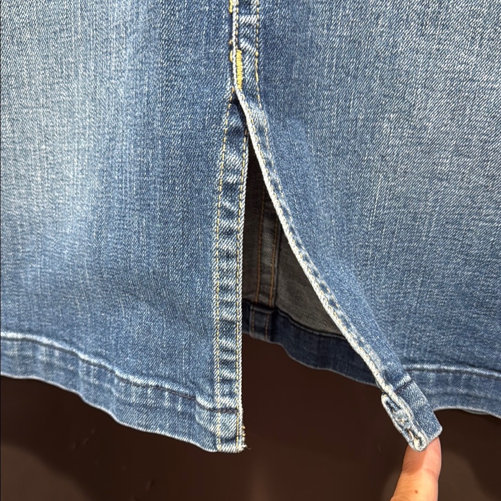 Hudson Jeans Blue Denim Pencil Skirt with Distressed Details, MADE IN USA, Sz 32 - Picture 5 of 11